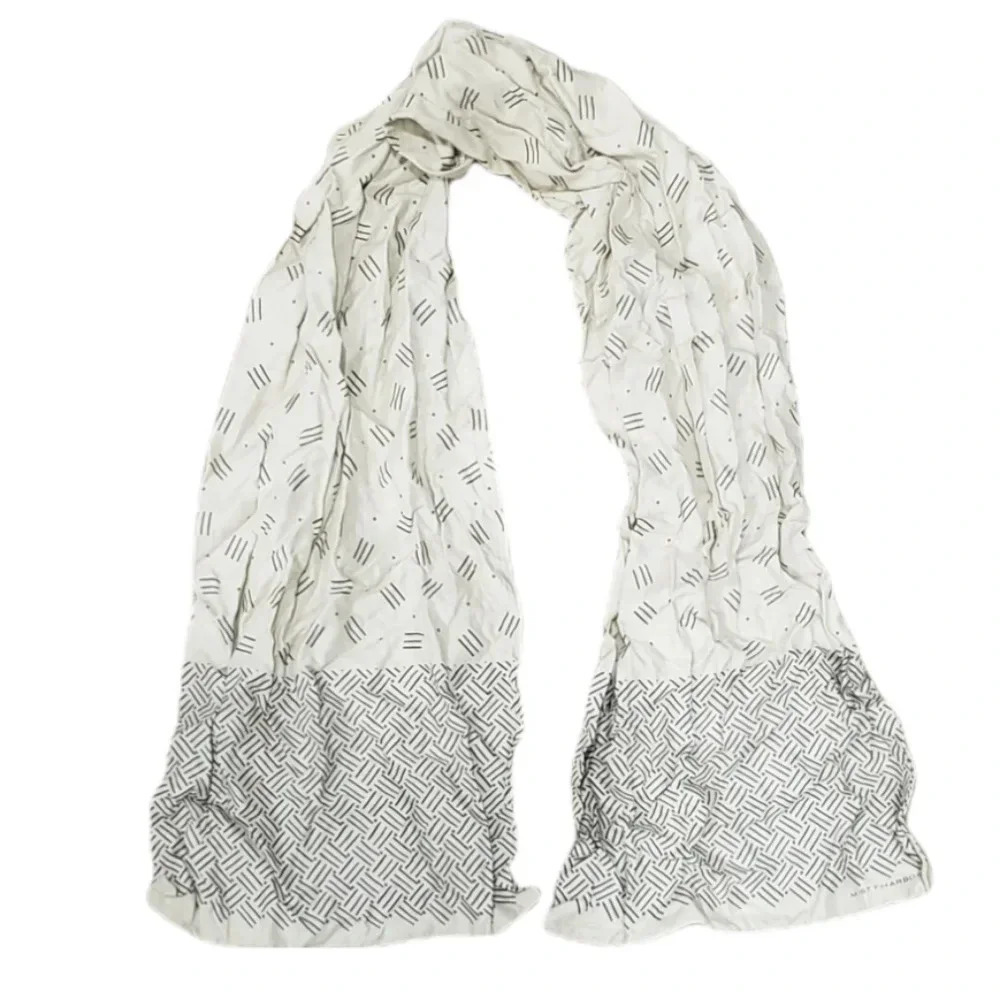 Misty Harbor Geometric Rayon Scarf